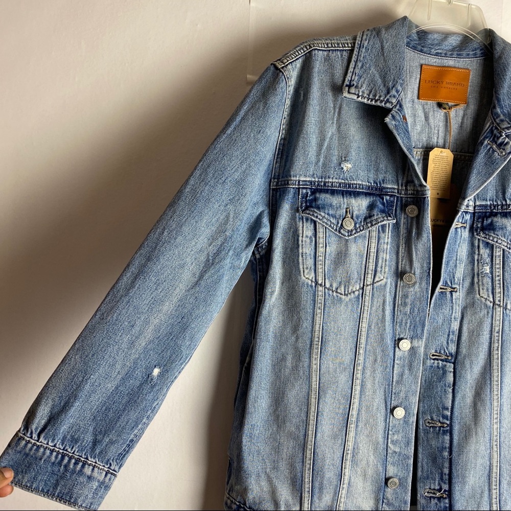 NEW Lucky Brand Oversized Trucker Denim Jacket L,M - Picture 10 of 15